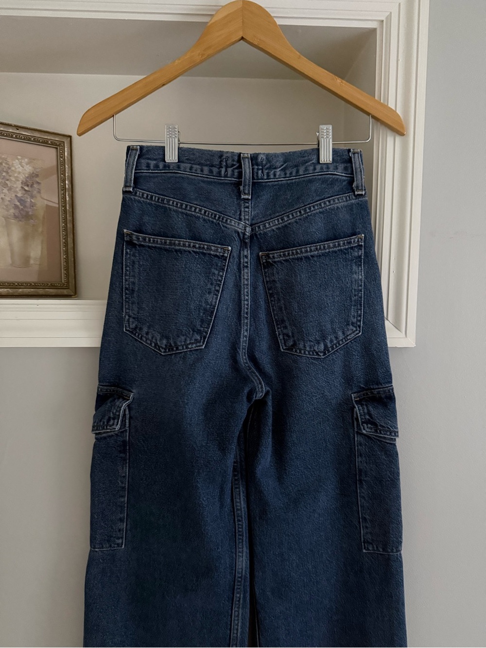 AGOLDE Minka Cargo Wide Leg Jeans in Path Medium Wash Size 22 - Picture 9 of 12